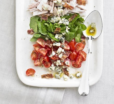 Cobb salad with avocado and turkey