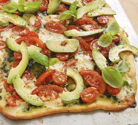 Tricolor Pizza with basil oil