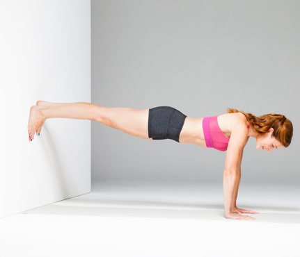 Wall exercises - Punmped-up plank