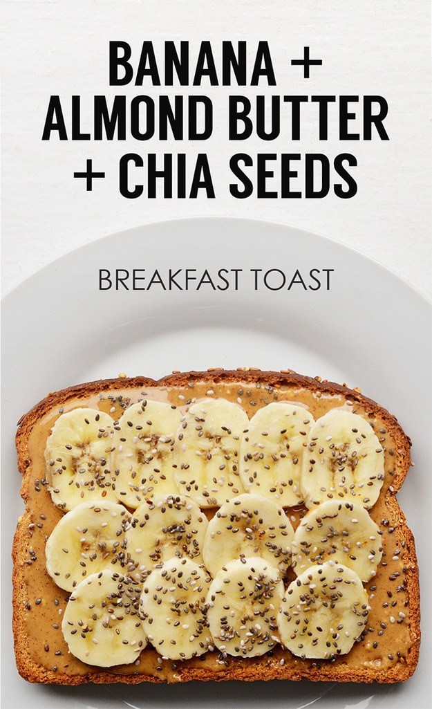 4. Sliced Banana + Almond Butter + Chia Seeds