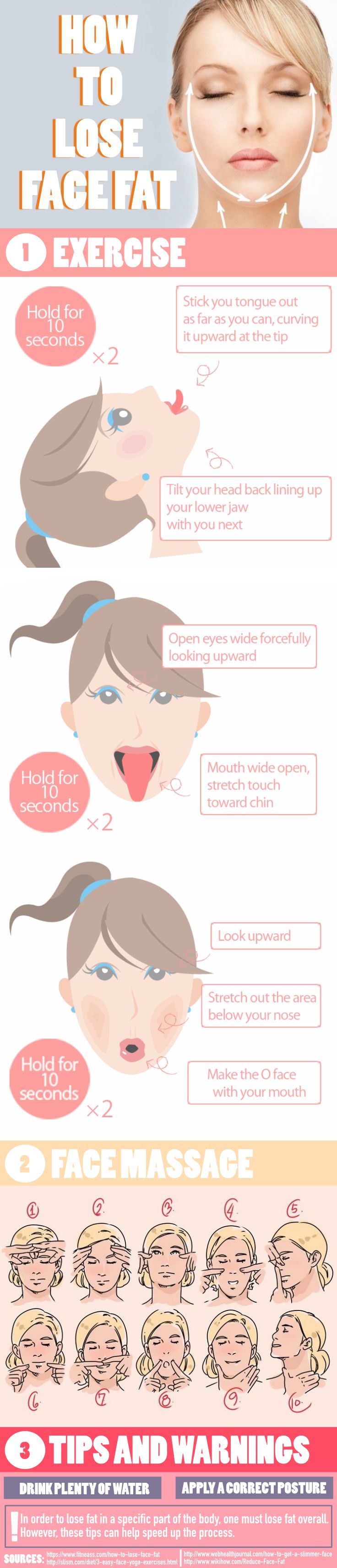 Lose Face Fat Infographic