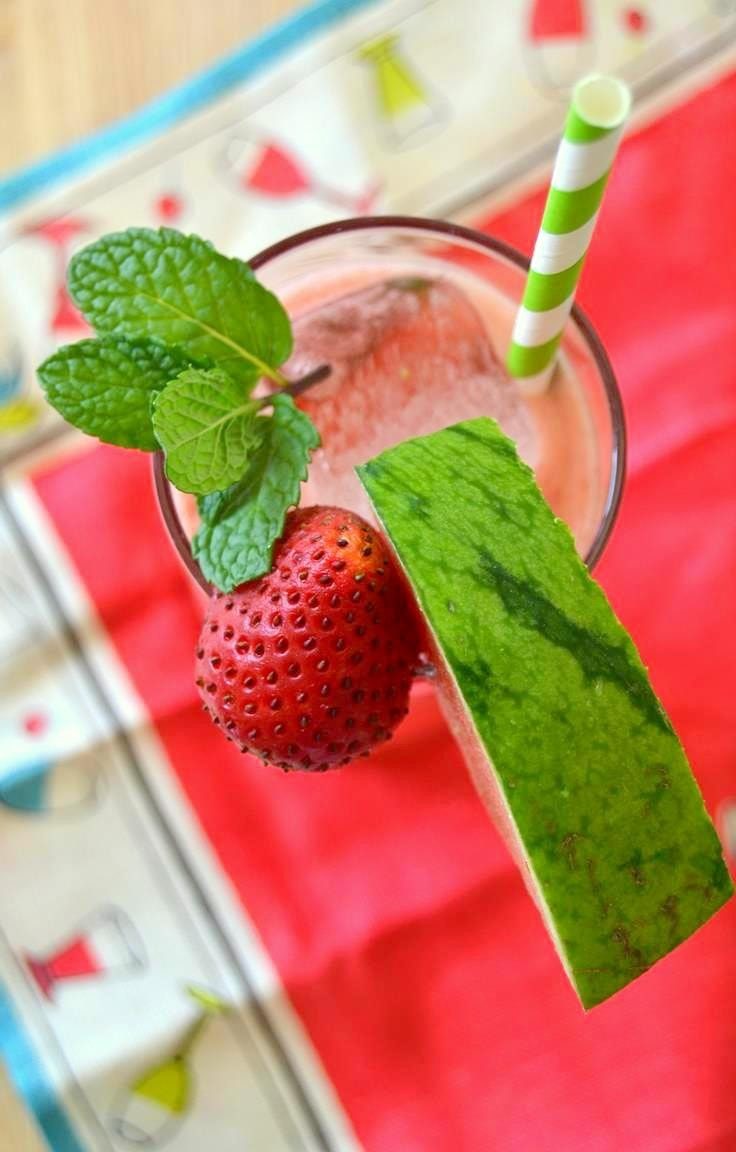 Detox Water Recipes - Strawberry and Watermelon and Mint