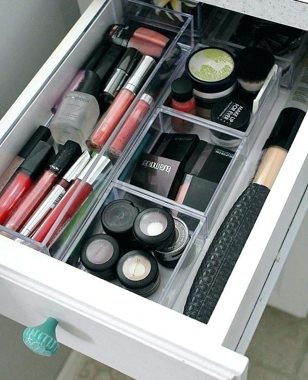 Makeup Drawer Organizer From Utensil Trays