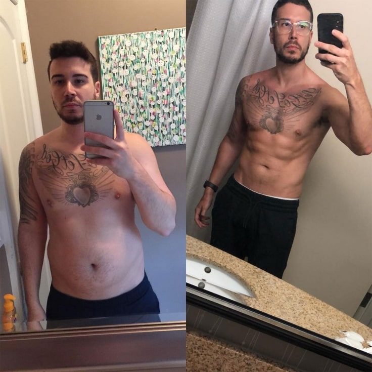 Vinny Guadagnino before and after dieting on the keto