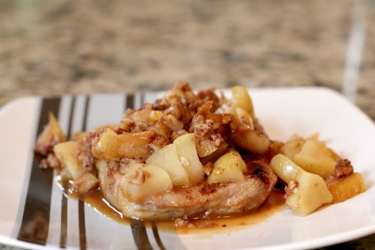 Apple-Pecan Pork Chops And White Wine