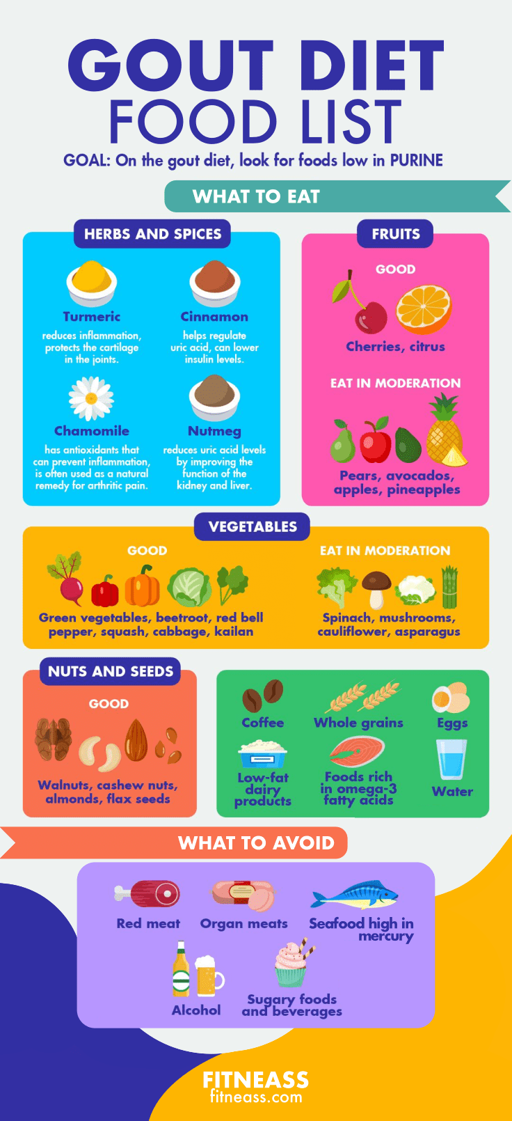 Gout Diet Food List Infographic